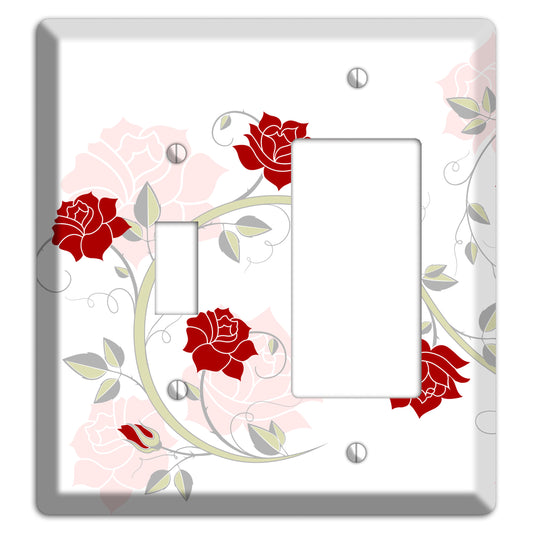 Red Rose Toggle / Rocker Wallplate
