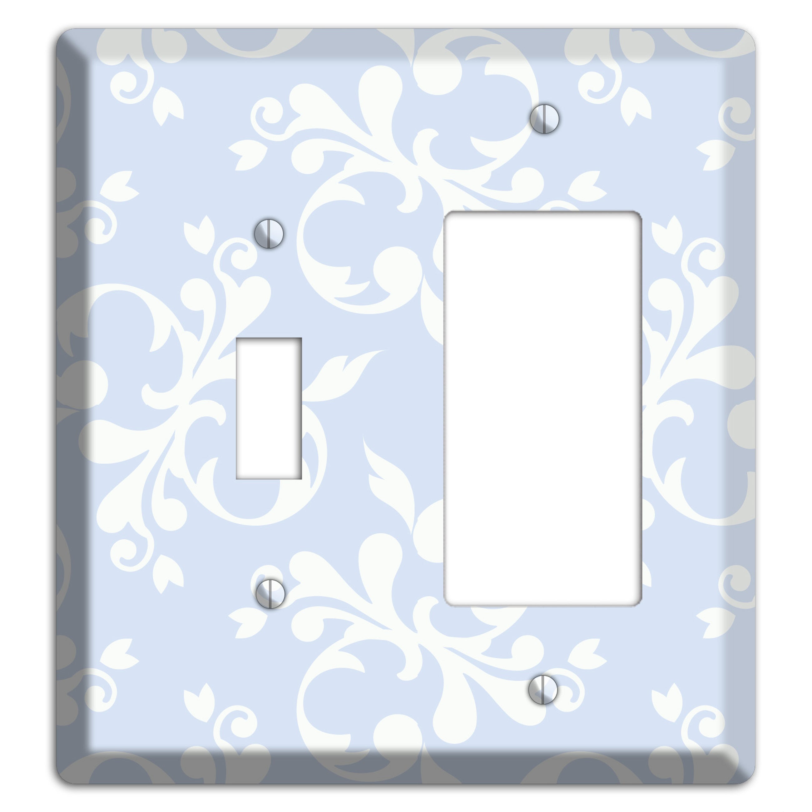 Light Blue Victorian Toile Toggle / Rocker Wallplate