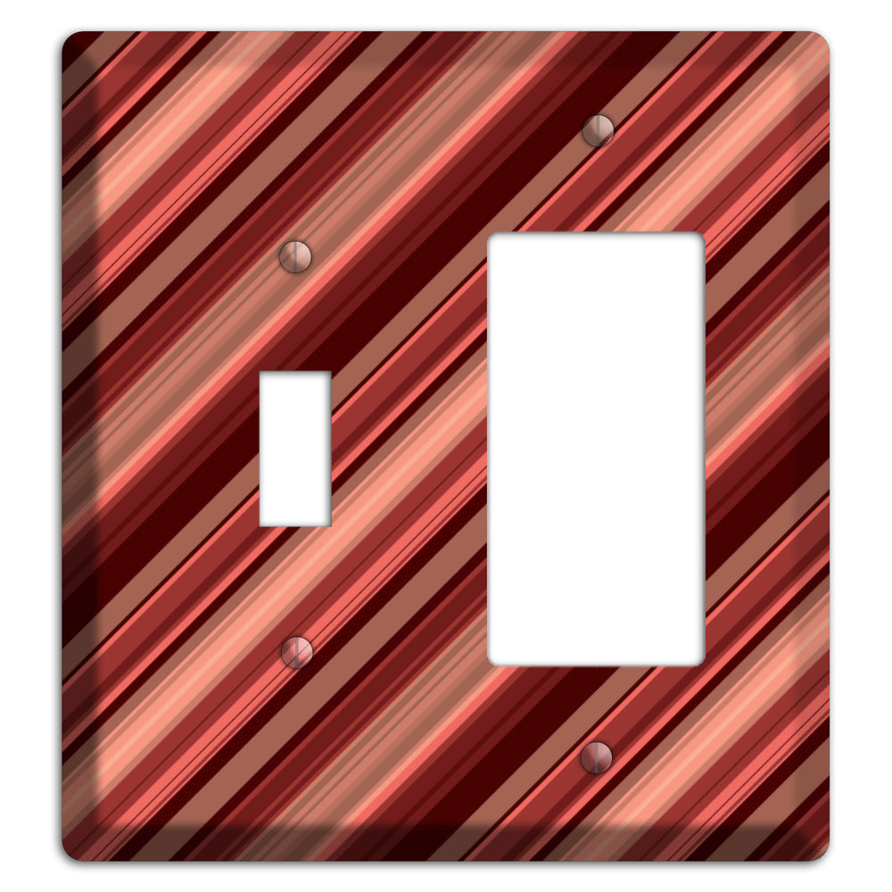 Red Stripes Toggle / Rocker Wallplate