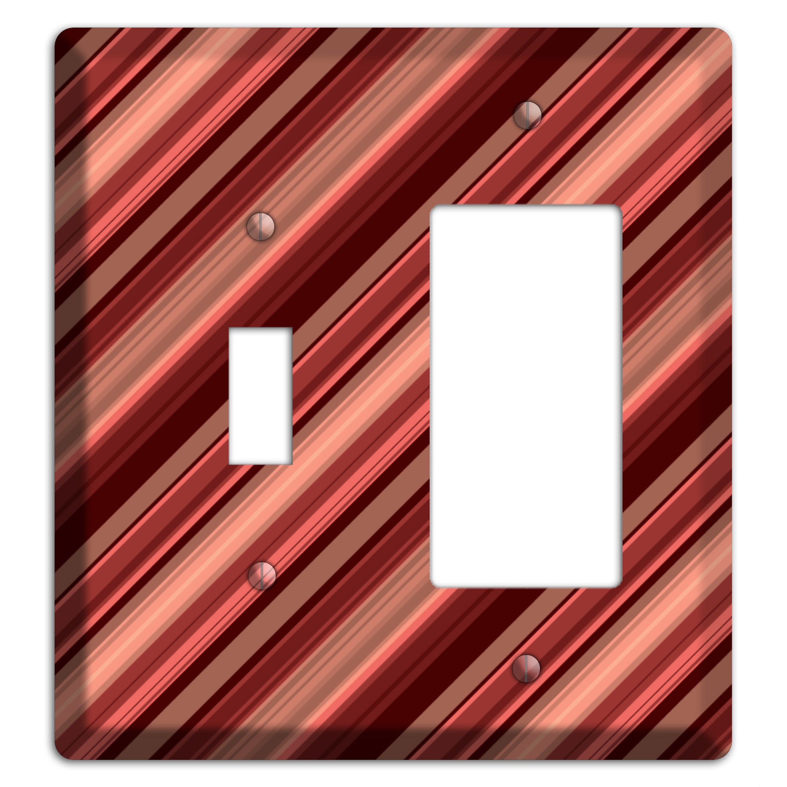 Red Stripes Toggle / Rocker Wallplate