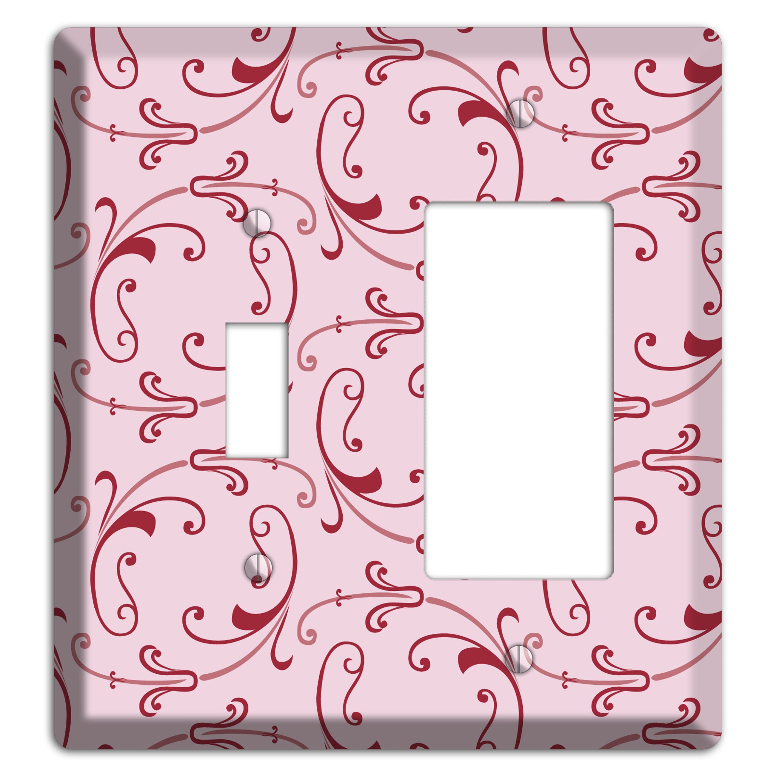 Pink Victorian Sprig Toggle / Rocker Wallplate