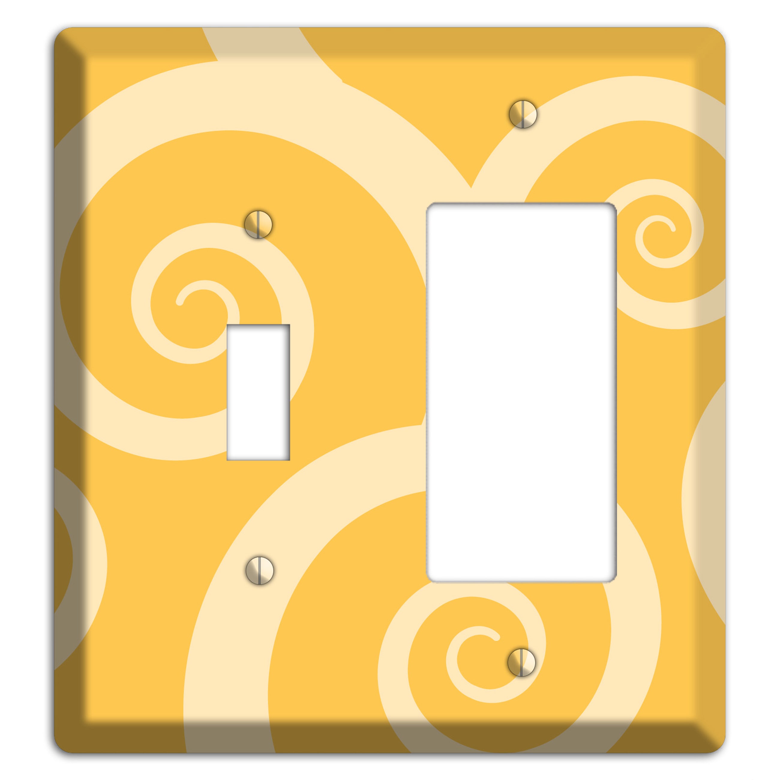 Yellow Tones Large Swirl Toggle / Rocker Wallplate