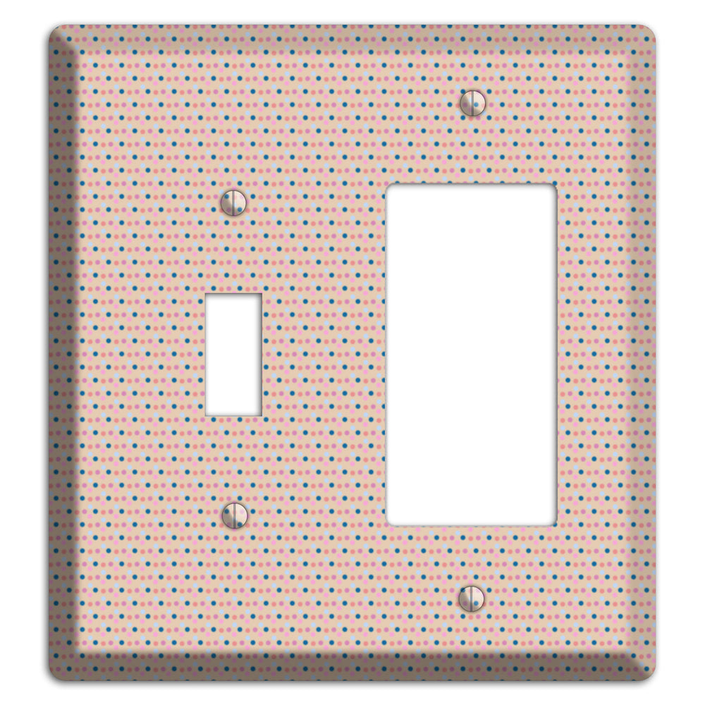Multi Dusty Pink Tiny Dots Toggle / Rocker Wallplate