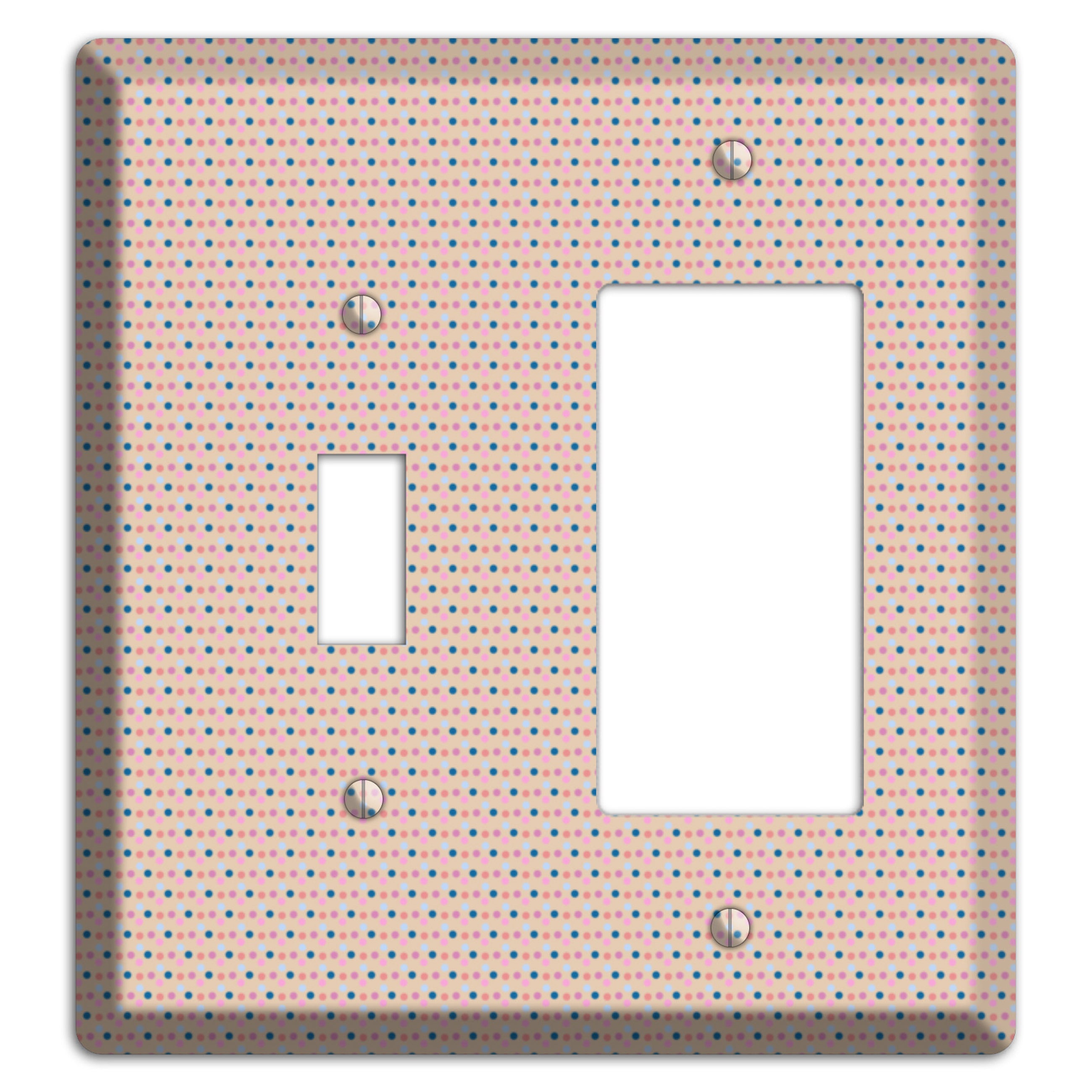 Multi Dusty Pink Tiny Dots Toggle / Rocker Wallplate