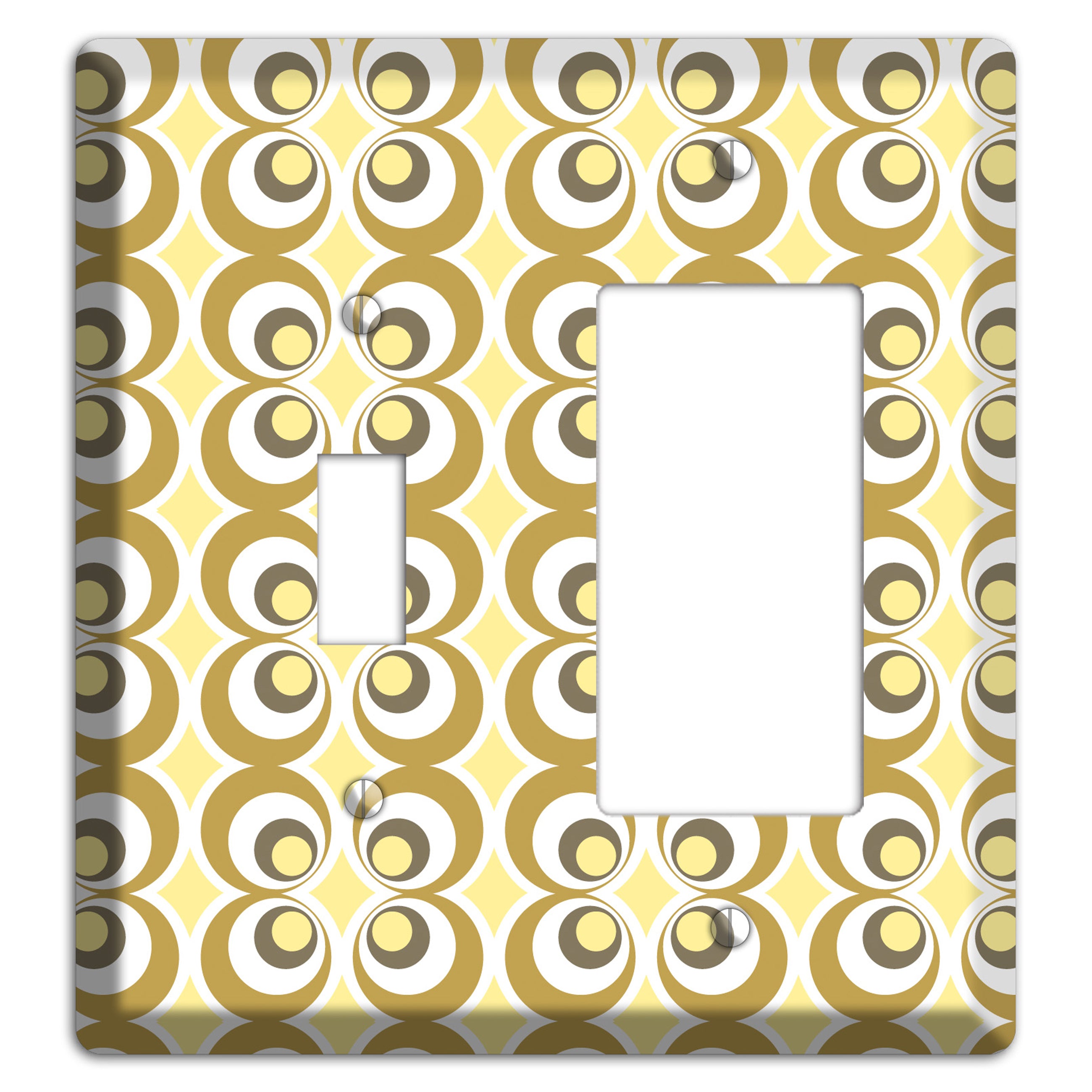 Multi Olive Offset Bullseye Toggle / Rocker Wallplate
