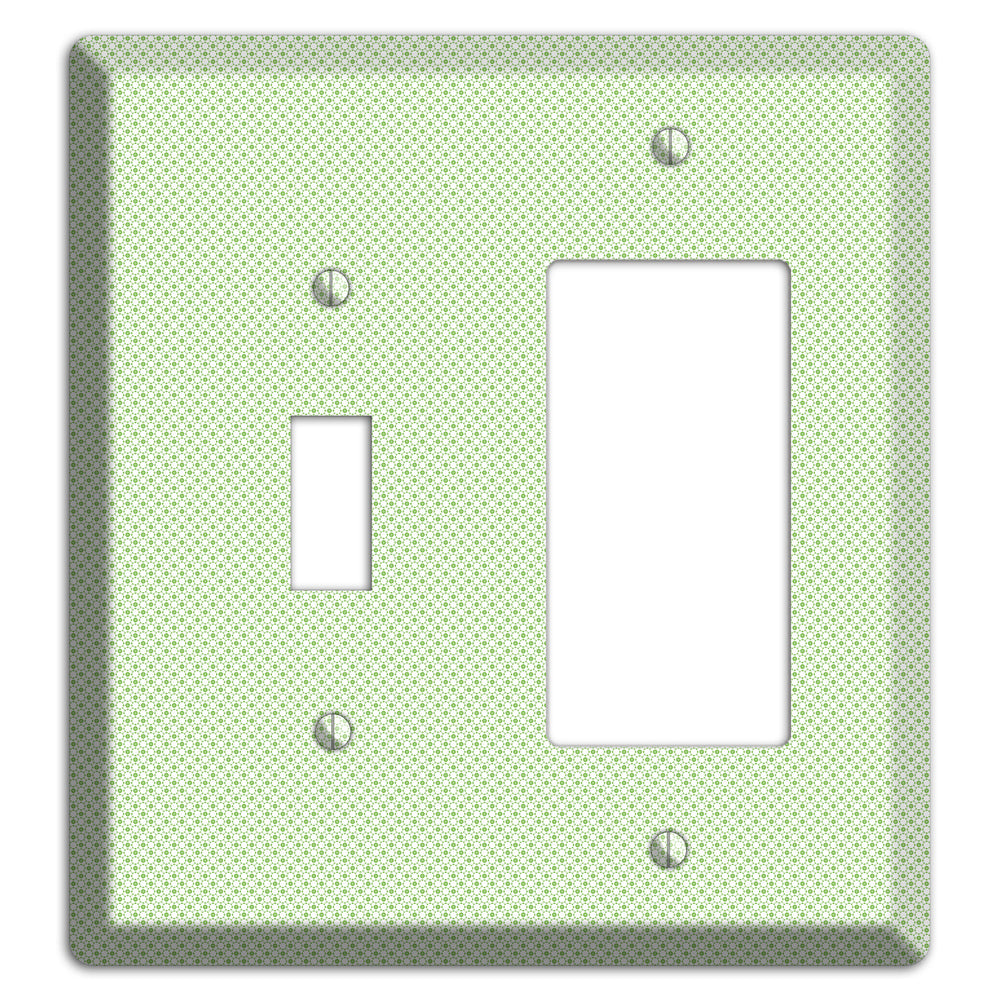 Light Green Tiny Geometric Toggle / Rocker Wallplate