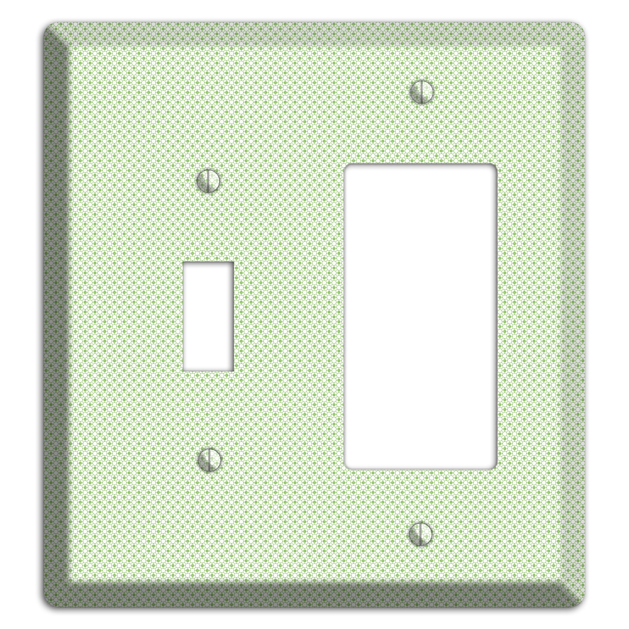 Light Green Tiny Geometric Toggle / Rocker Wallplate