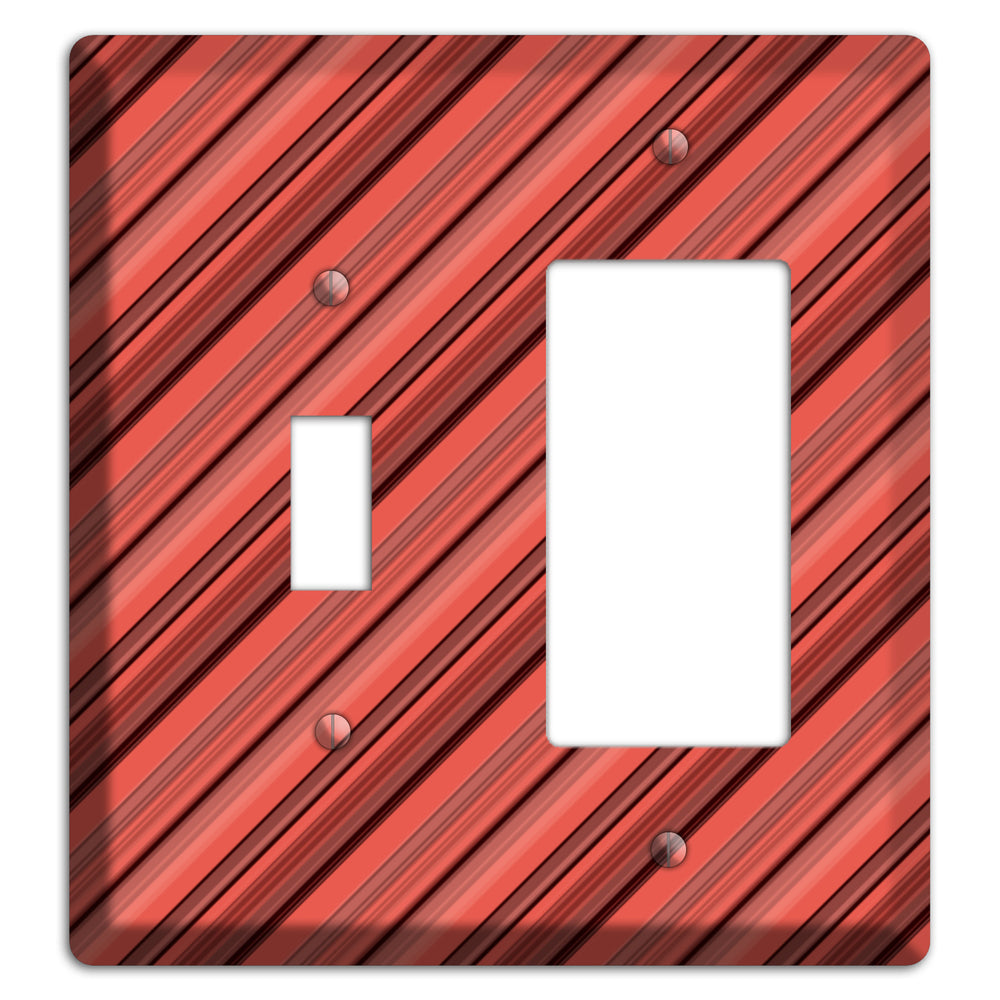 Red Stripes 2 Toggle / Rocker Wallplate
