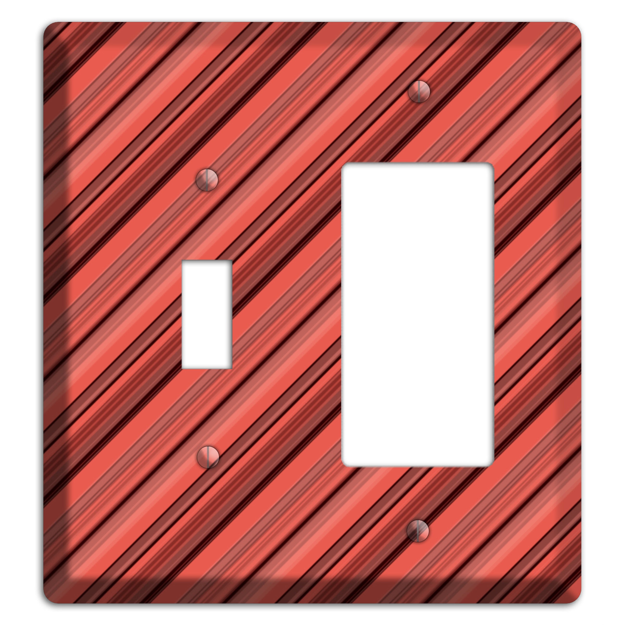 Red Stripes 2 Toggle / Rocker Wallplate