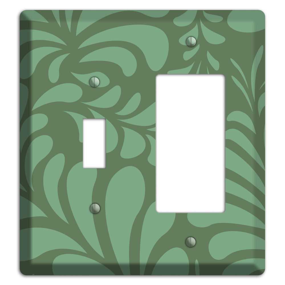 Green Herati Toggle / Rocker Wallplate