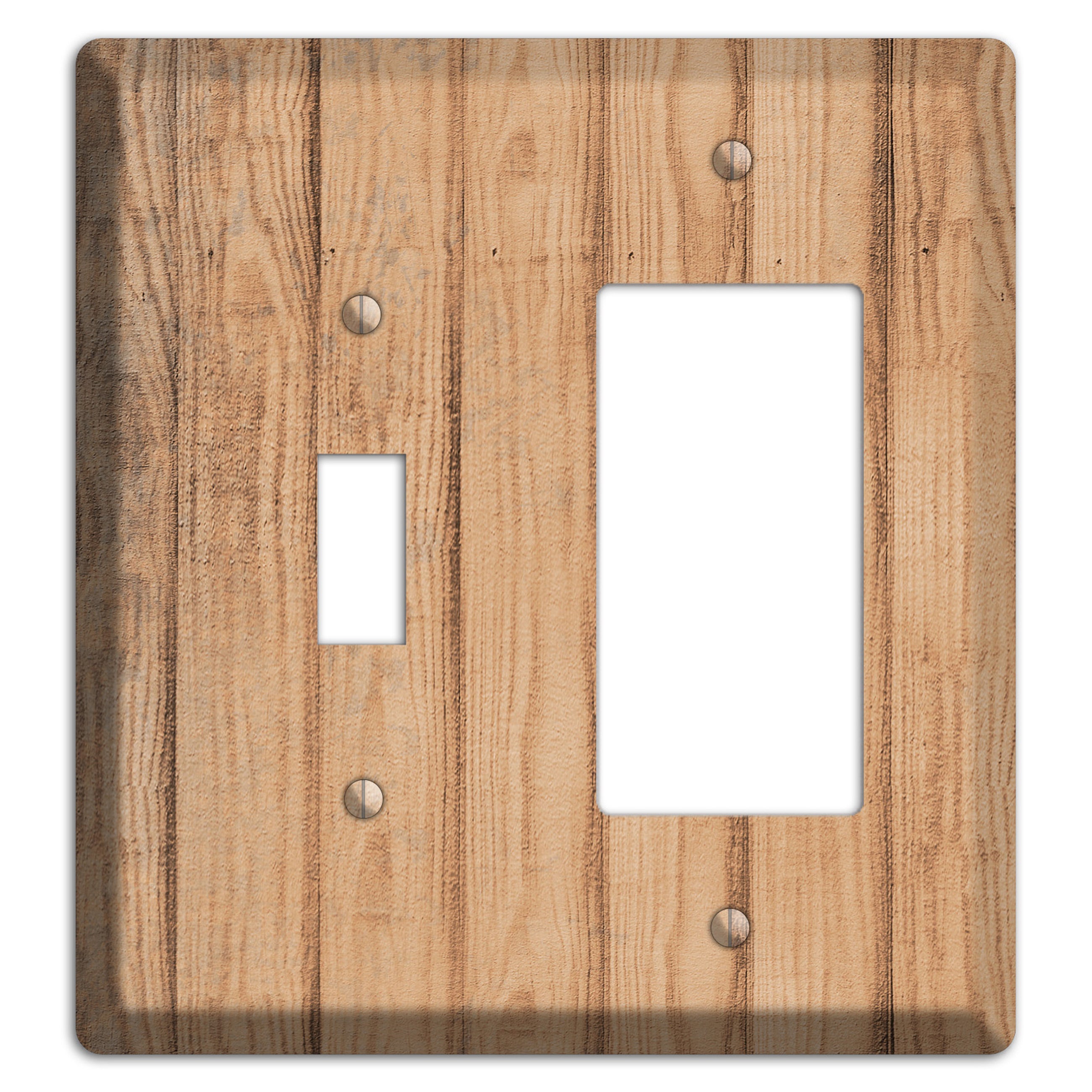 Tan Weathered Wood Toggle / Rocker Wallplate