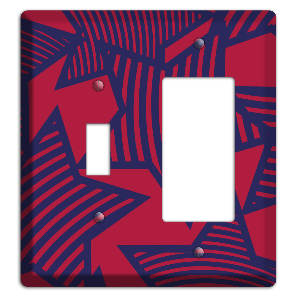 Red with Large Blue Stars Toggle / Rocker Wallplate