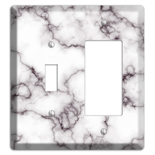 Black Stained Marble Toggle / Rocker Wallplate