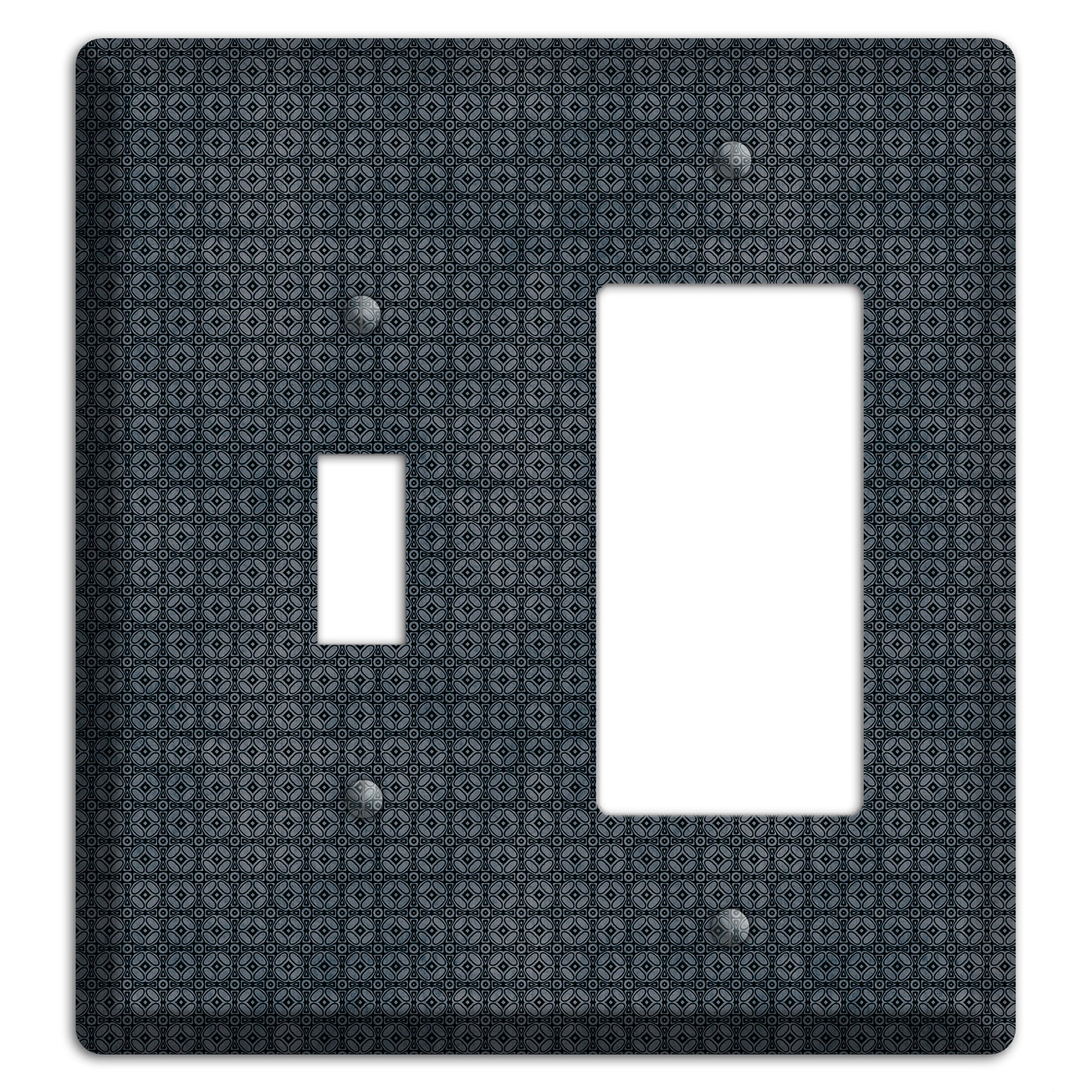 Multi Black and Grey Arabesque Toggle / Rocker Wallplate