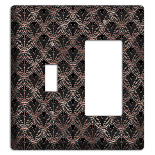 Black and Rose Deco Toggle / Rocker Wallplate