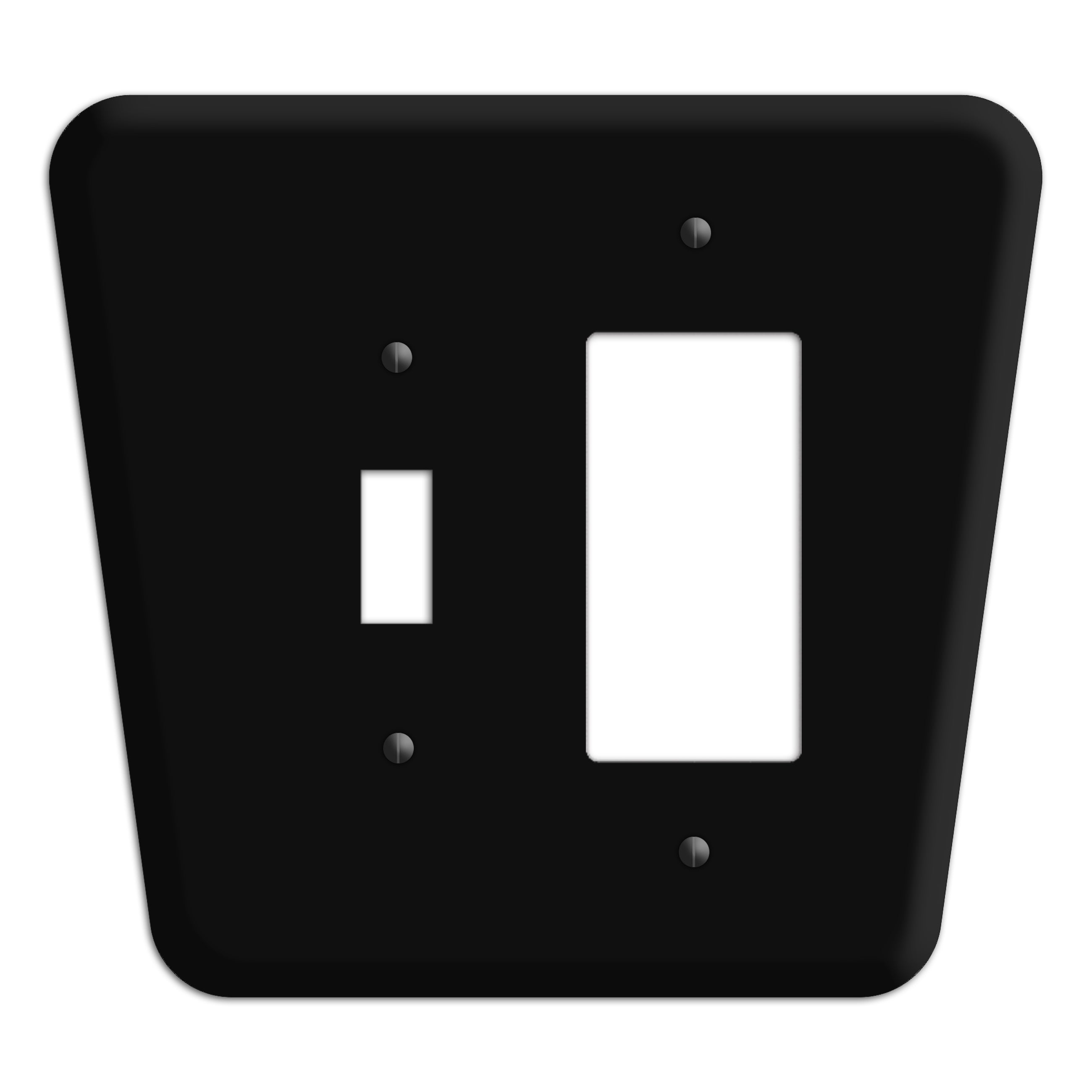 Matte Black Mid-Century Toggle / Rocker Wallplate