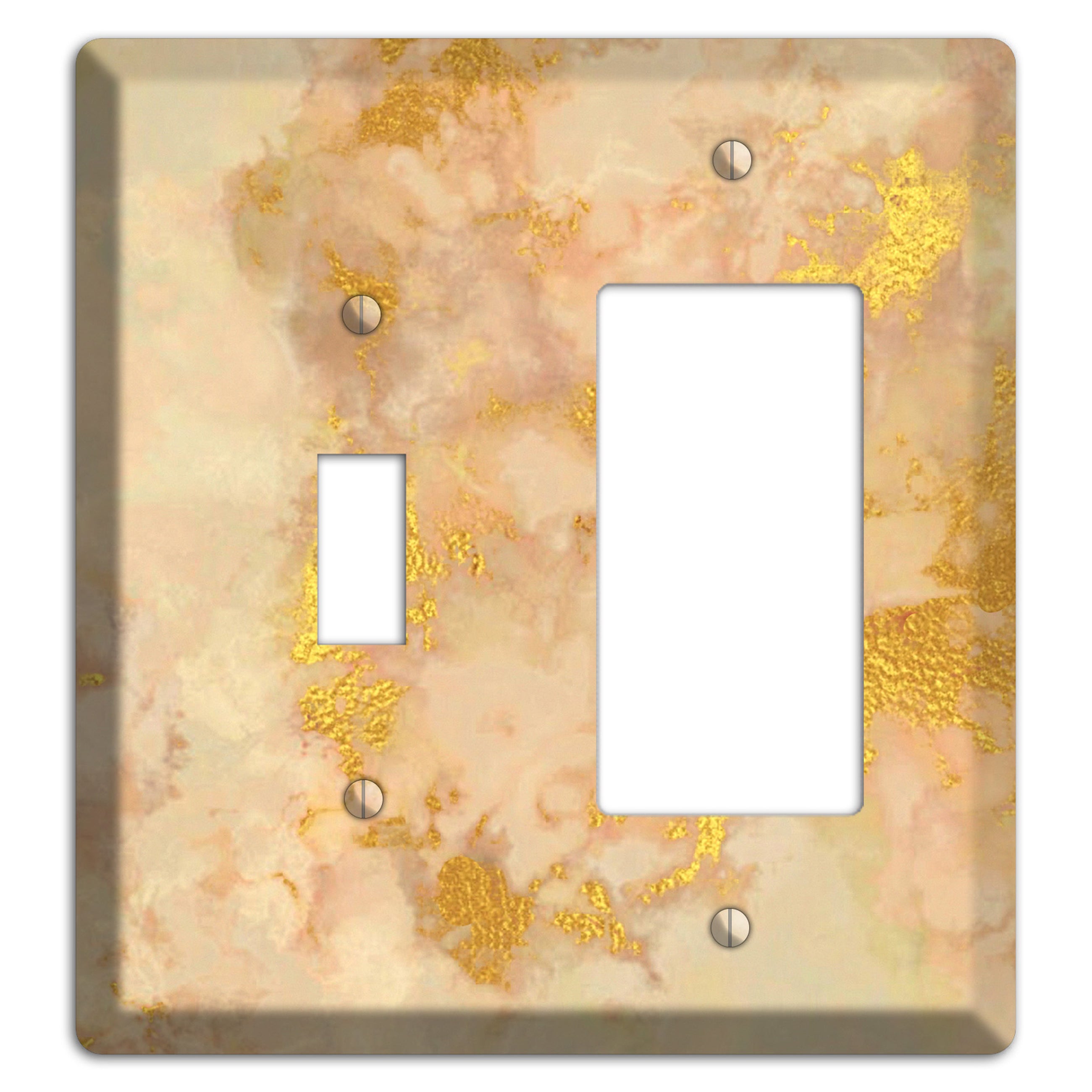 Old Gold Marble Toggle / Rocker Wallplate