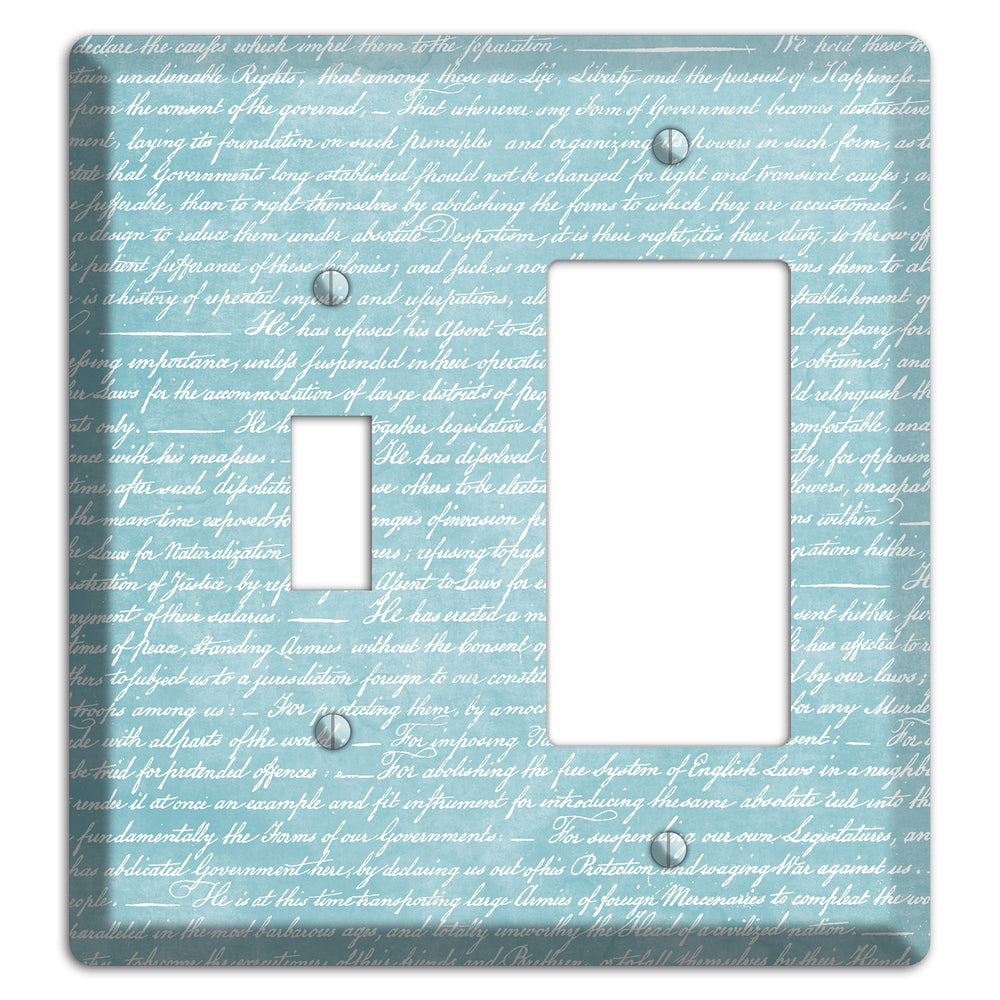 Blue Stained Script Toggle / Rocker Wallplate