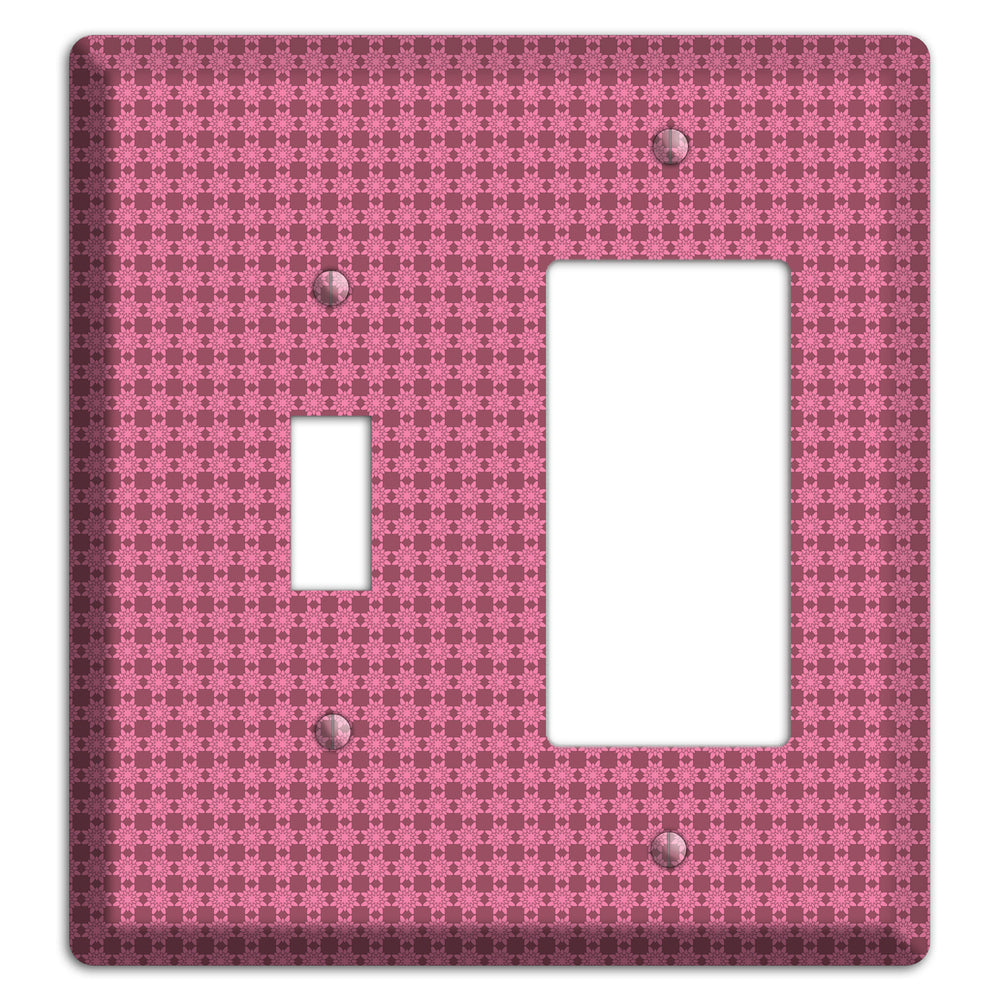 Multi Pink Tiled Toggle / Rocker Wallplate