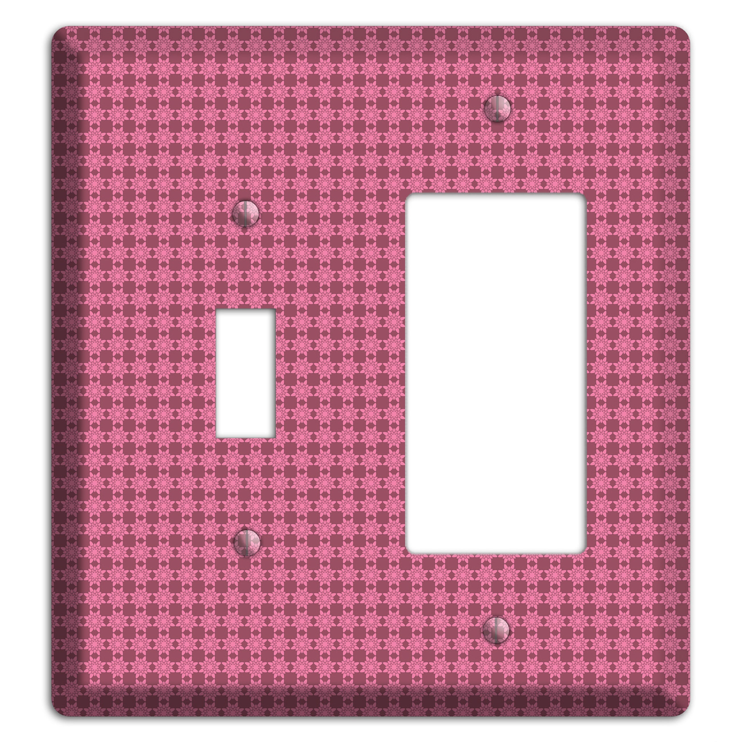Multi Pink Tiled Toggle / Rocker Wallplate