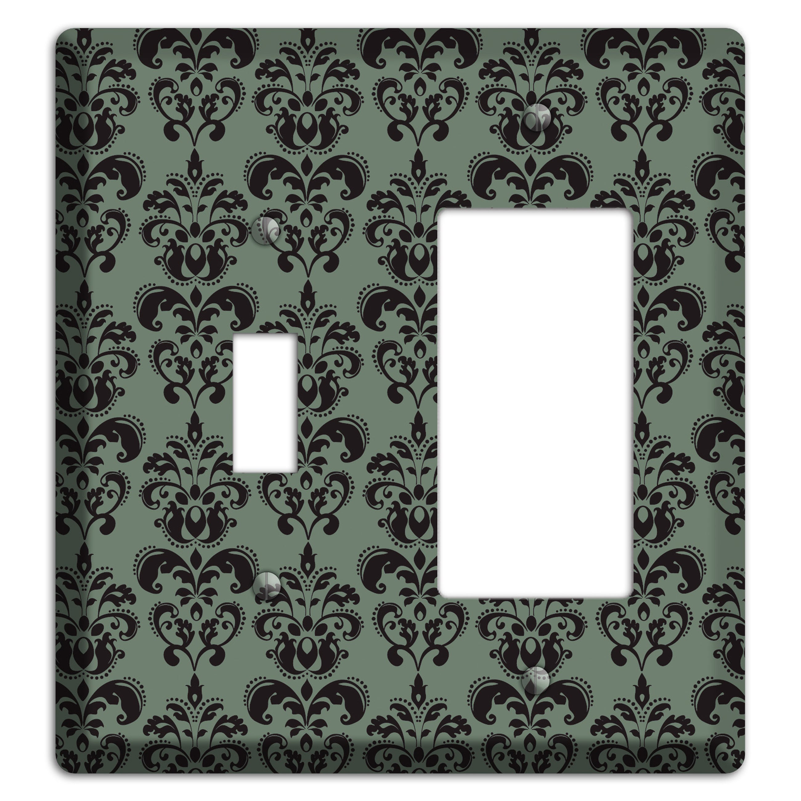 Moss Cartouche Half Drop Toggle / Rocker Wallplate