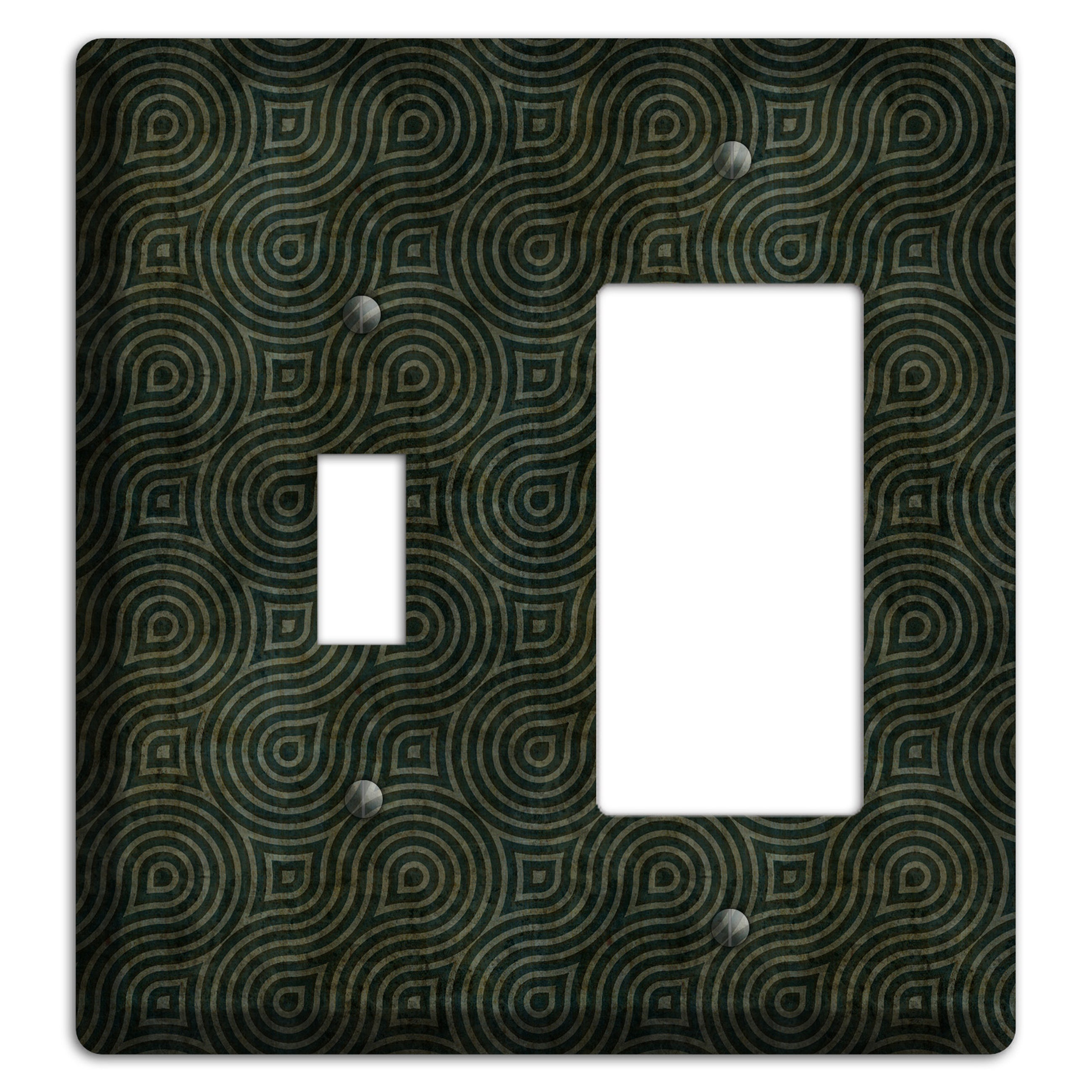 Green and Black Swirl Toggle / Rocker Wallplate
