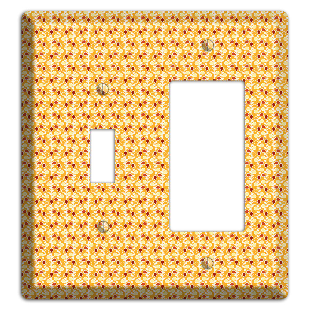Tiny Yellow Teardrop Vine Toggle / Rocker Wallplate