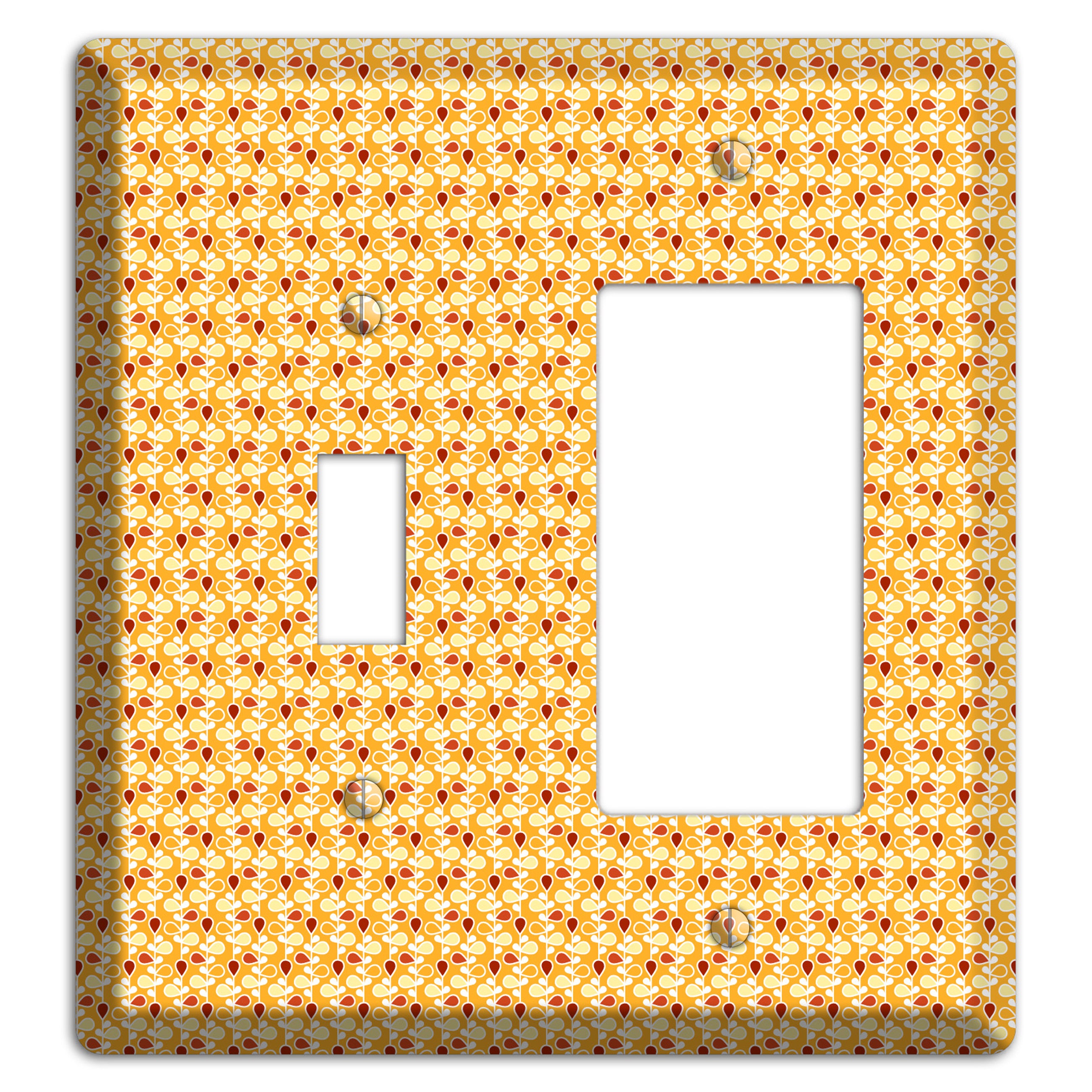 Tiny Yellow Teardrop Vine Toggle / Rocker Wallplate