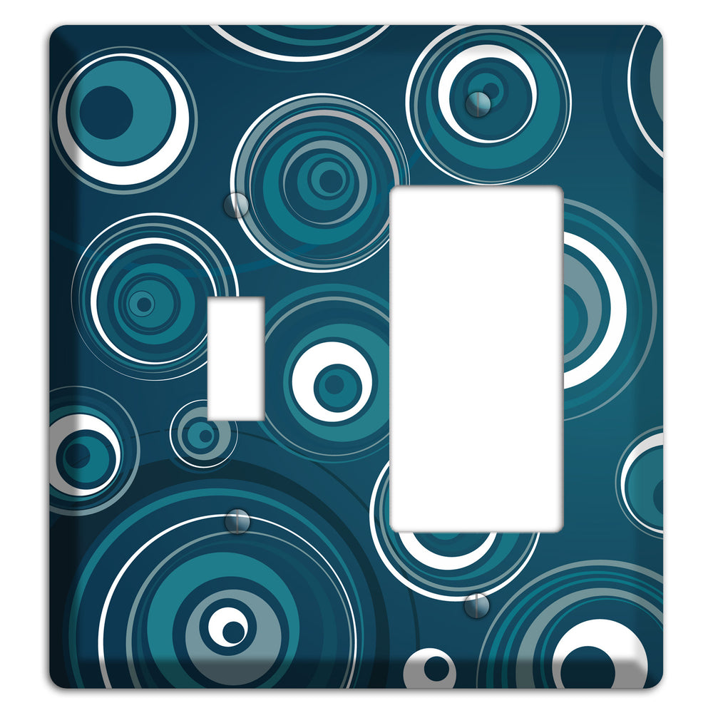 Blue Circles Toggle / Rocker Wallplate