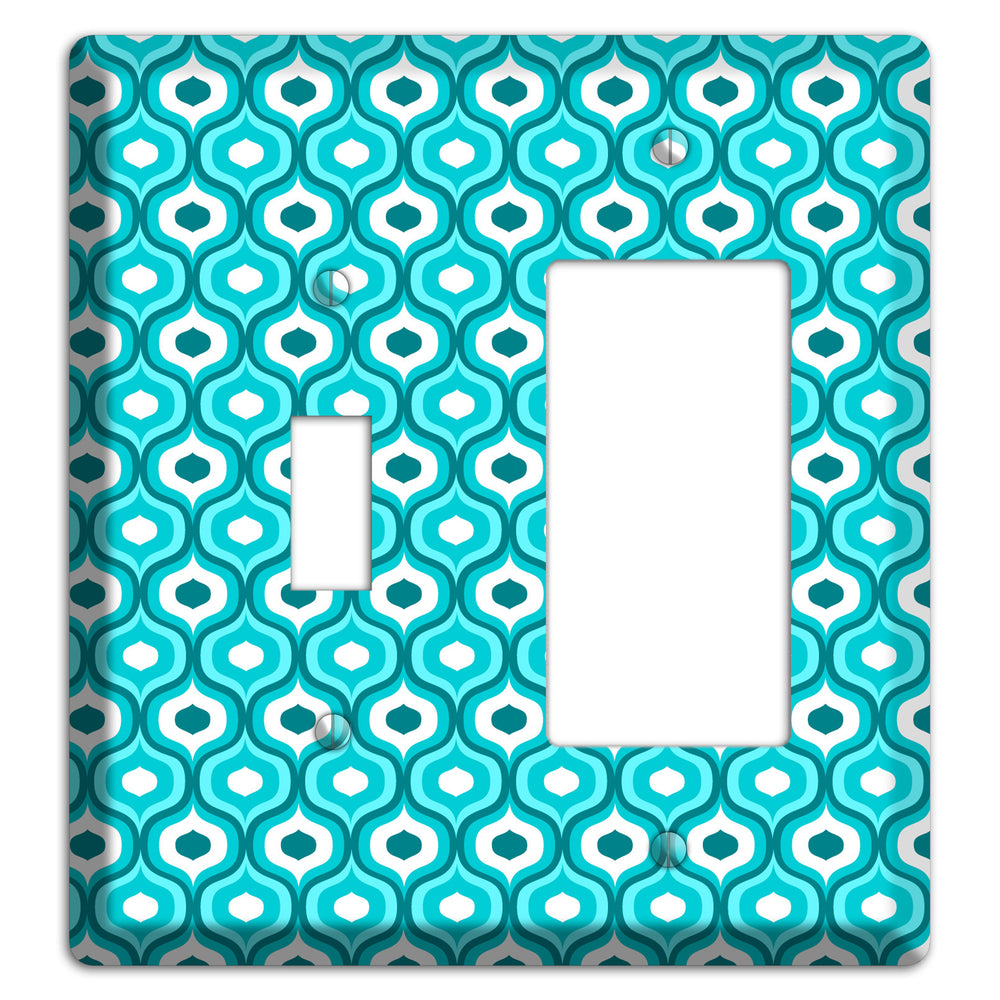 Multi Turquoise Double Scallop 2 Toggle / Rocker Wallplate