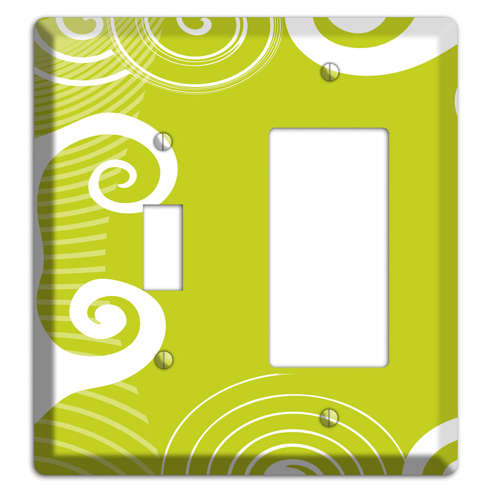 Abstract Green Toggle / Rocker Wallplate
