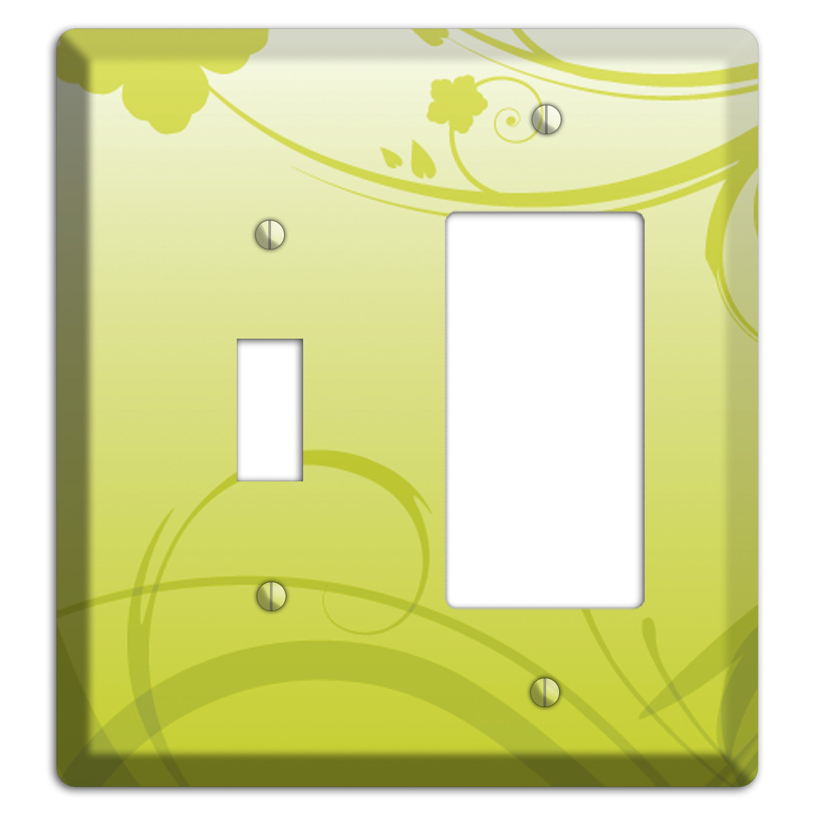 Green Swirls Toggle / Rocker Wallplate