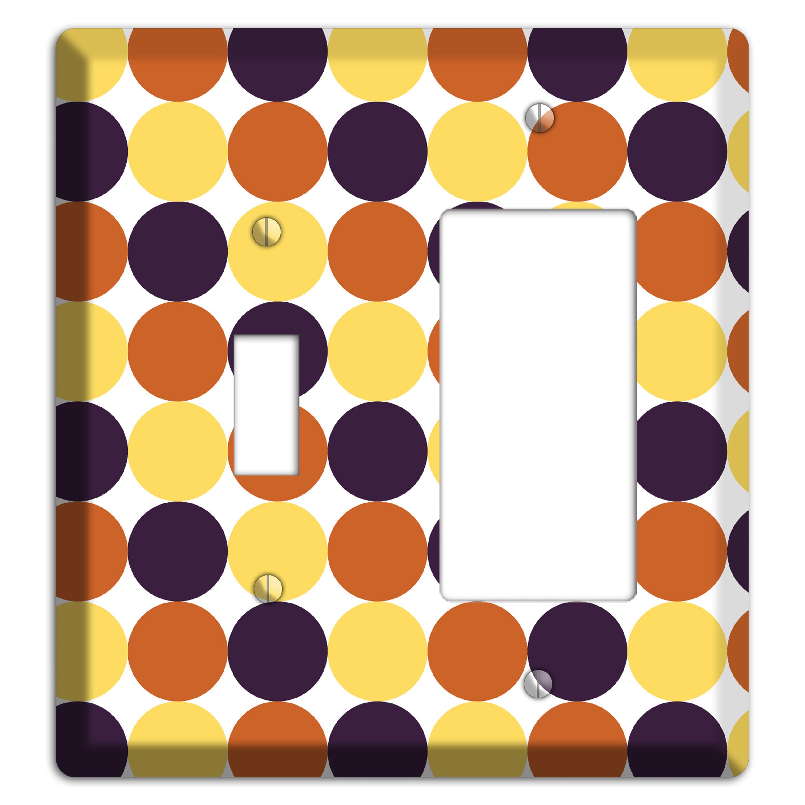 Yellow Umber Black Dots Toggle / Rocker Wallplate