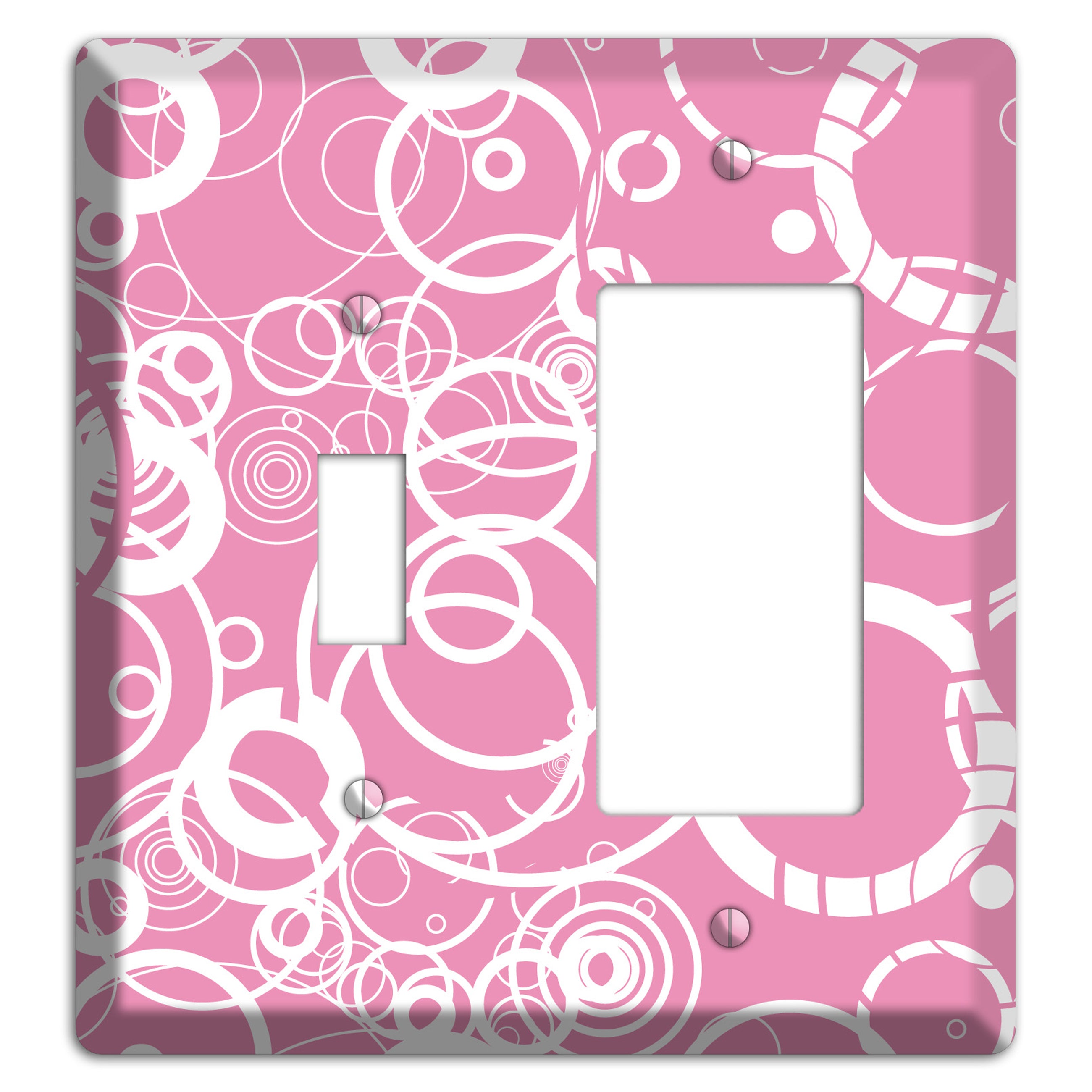 Light Pink Circles Toggle / Rocker Wallplate