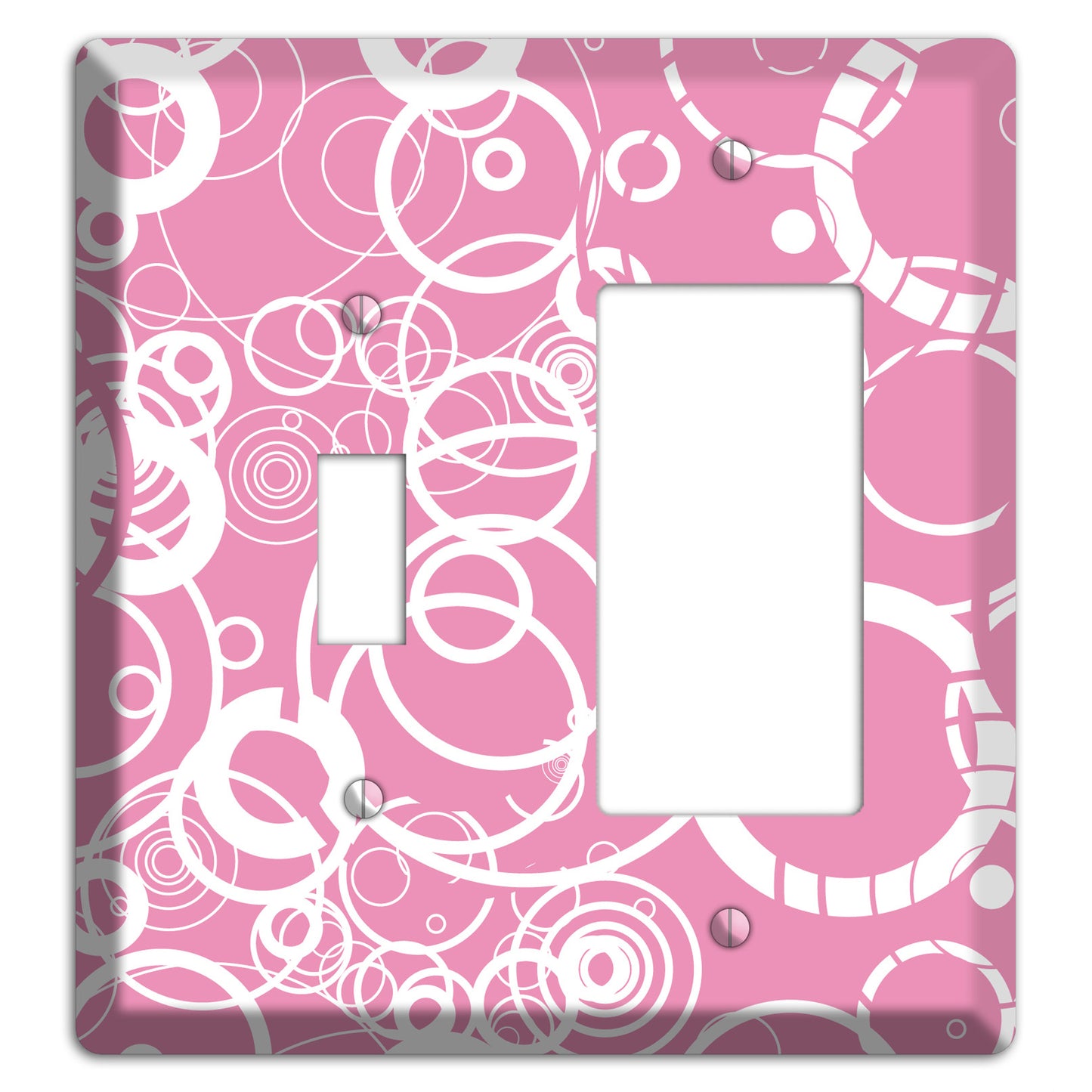 Light Pink Circles Toggle / Rocker Wallplate
