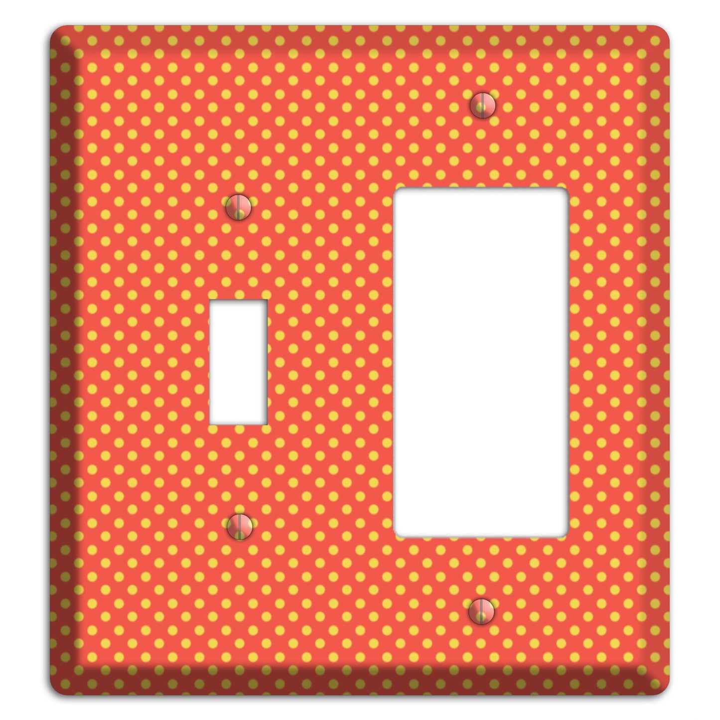 Orange Multi Tiny Polka Dots Toggle / Rocker Wallplate
