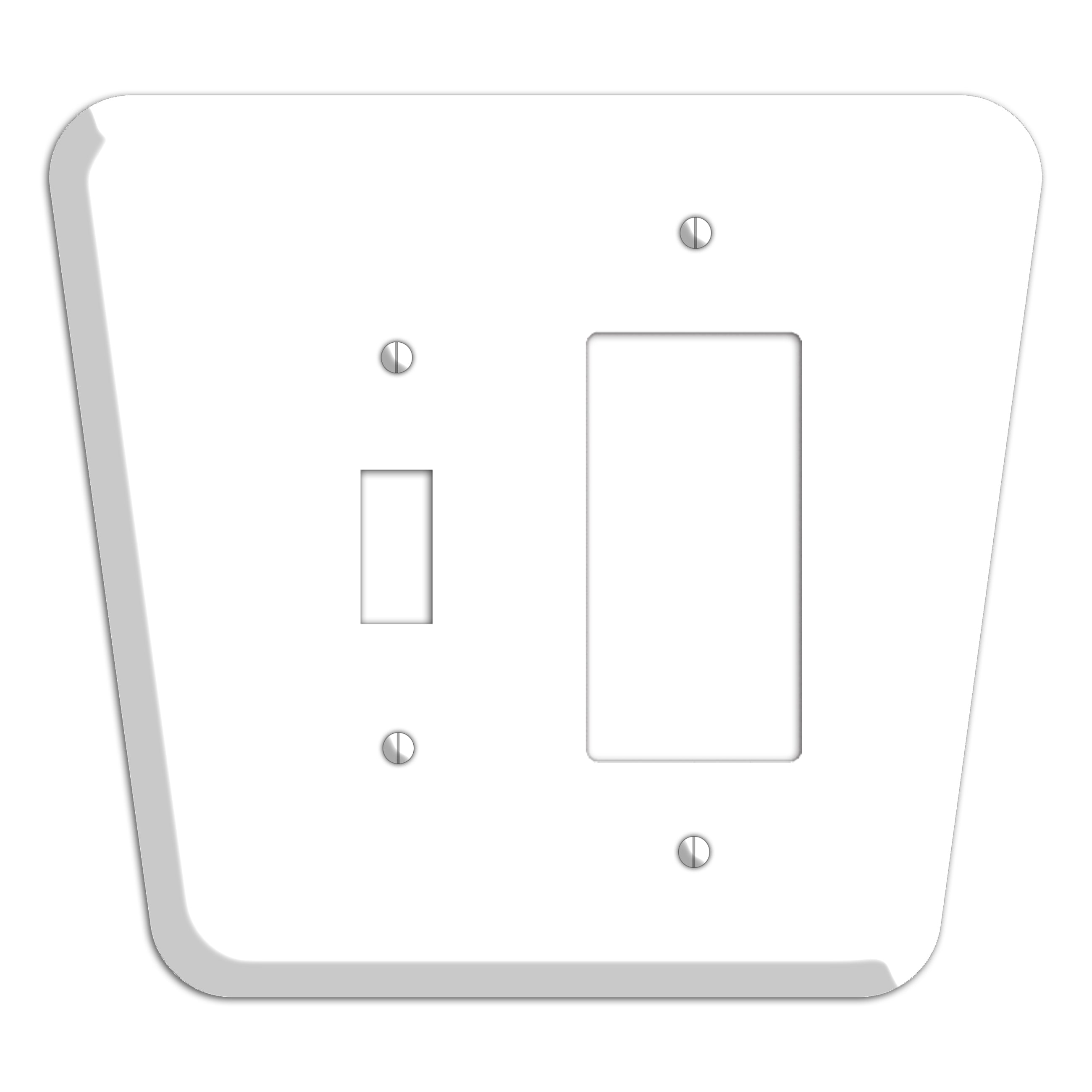White Mid-Century Toggle / Rocker Wallplate