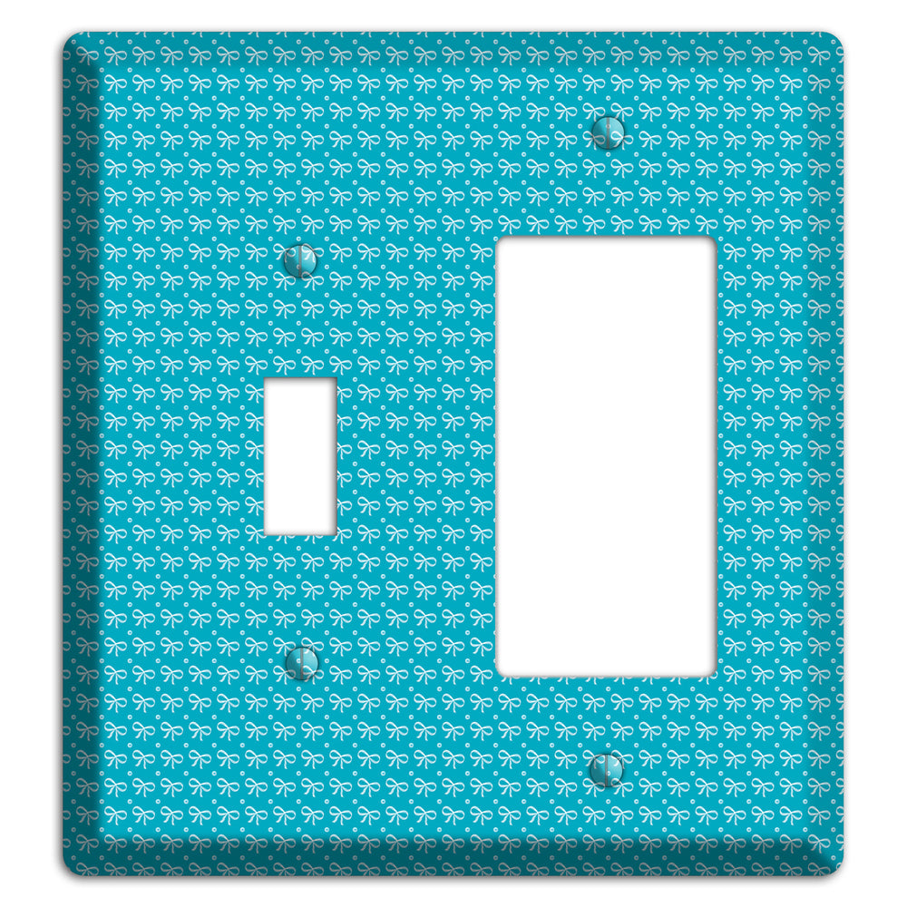 Turquoise Bows Toggle / Rocker Wallplate