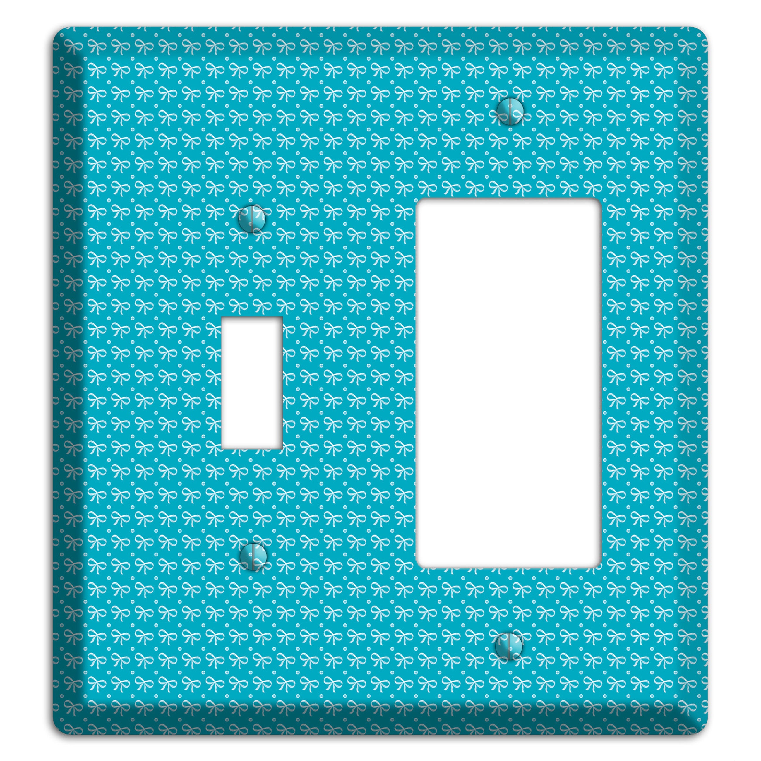 Turquoise Bows Toggle / Rocker Wallplate