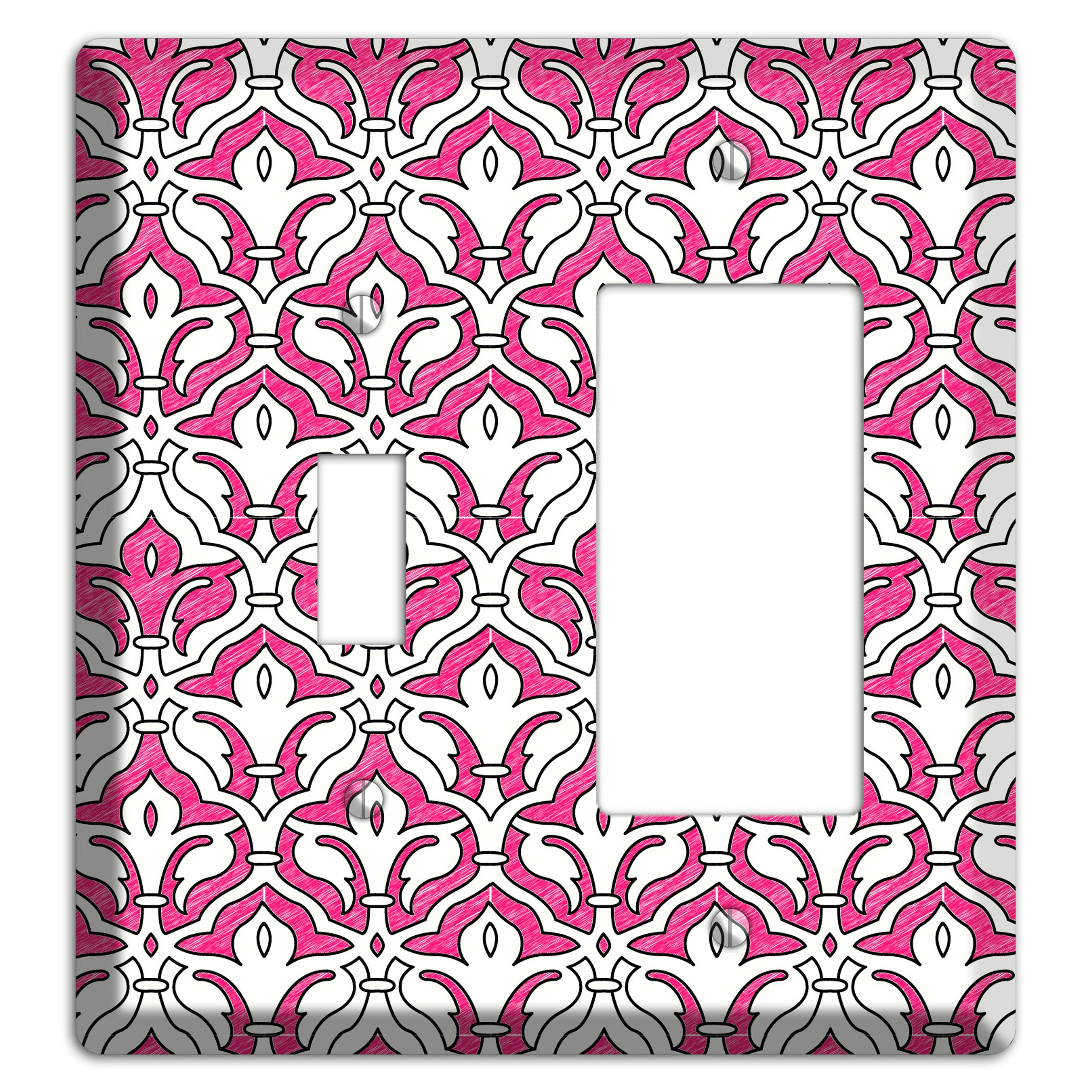 Pink Scallop Tapestry Toggle / Rocker Wallplate