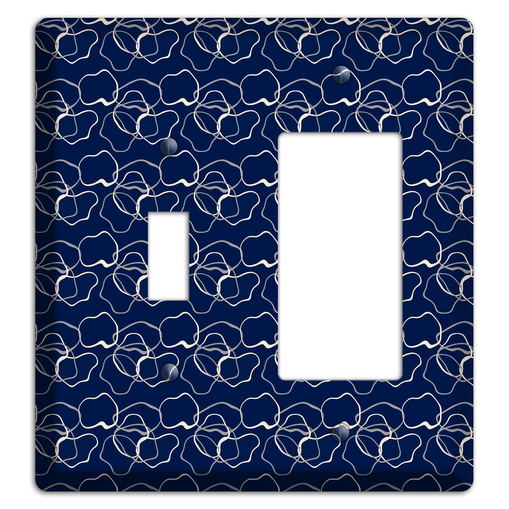 Blue with Irregular Circles Toggle / Rocker Wallplate
