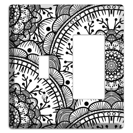 Mandala Black and White Style Q Cover Plates Toggle / Rocker Wallplate
