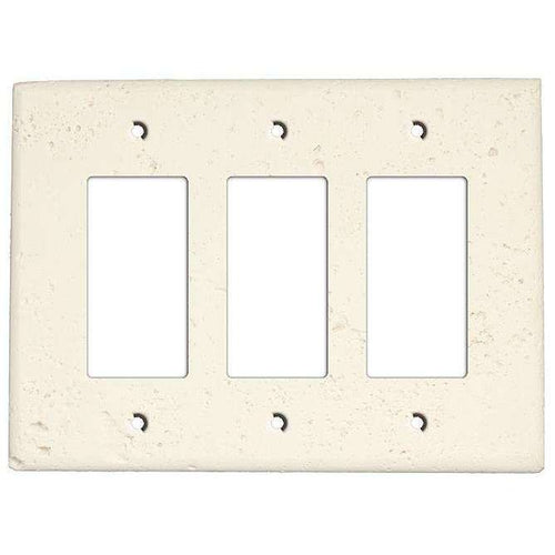 Paintable Stone Triple Rocker Cover Plate