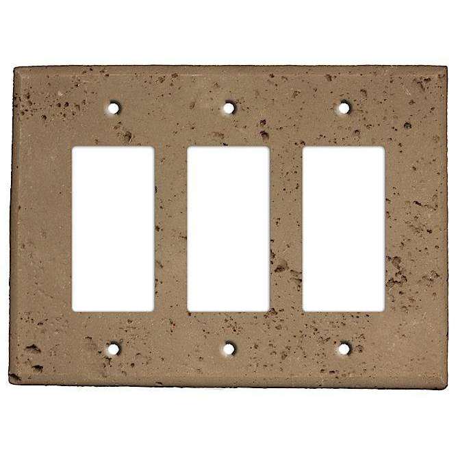 Cocoa Stone Triple Rocker Cover Plate