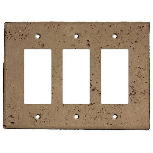Cocoa Stone Triple Rocker Cover Plate