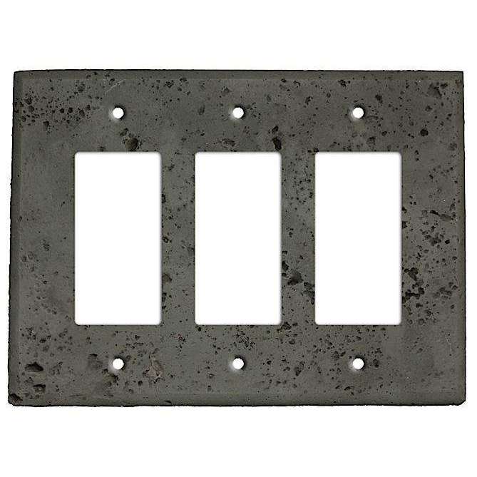 Charcoal Stone Triple Rocker Cover Plate - Wallplatesonline.com