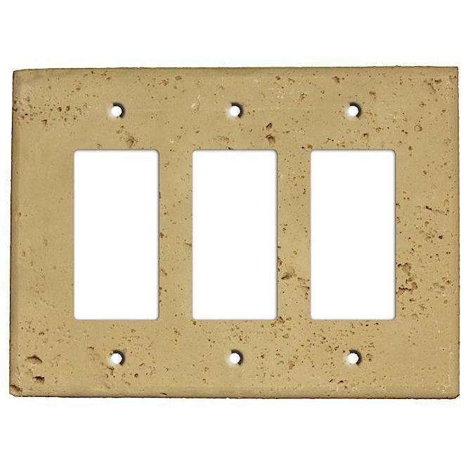 Khaki Stone Triple Rocker Cover Plate