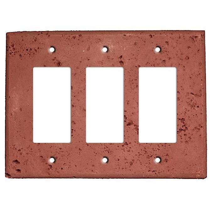 Brick Stone Triple Rocker Cover Plate