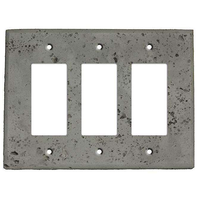 Gray Stone Triple Rocker Cover Plate - Wallplatesonline.com