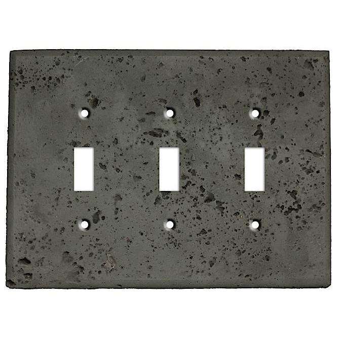 Charcoal Stone Triple Toggle Switchplate